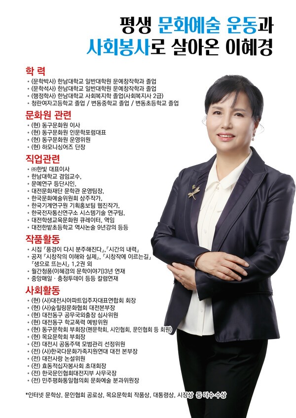 ▲ 이혜경 문학박사, 동구문화원장 출마